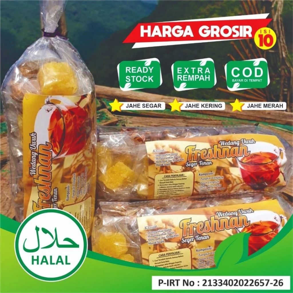 

Herbal Sehatku - 1 PACK ISI 10 - Wedang Uwuh Komplit Tinggal Sedu Jahe Rempah Gula kristal isi 10