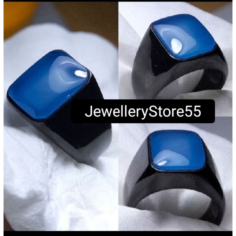 BATU CINCIN AKIK SPIRTUS MODEL KOTAK RING TITANIUM