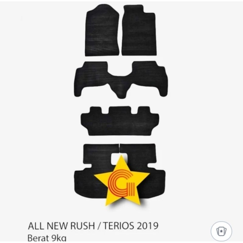 karpet lantai mobil rush /Terios 2019-2012 premium type Jahit