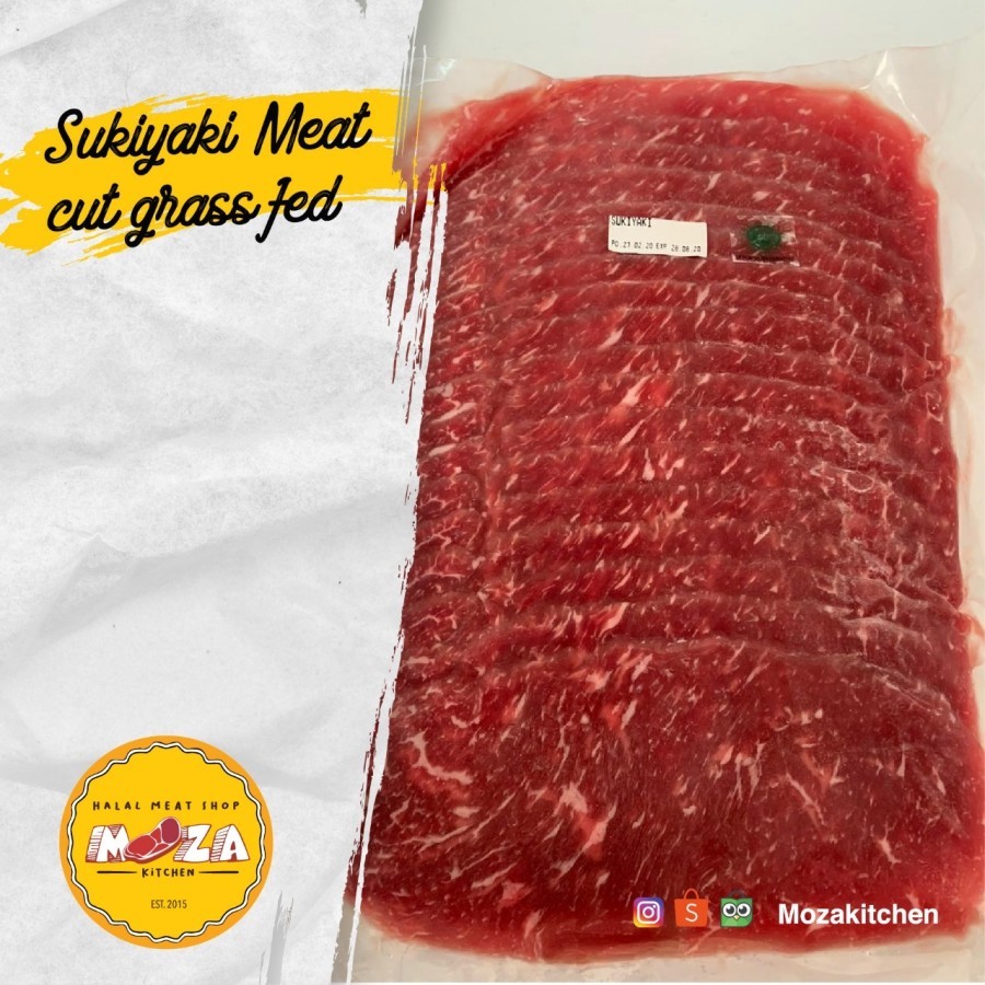 

Mozakitchen Slice Beef AUS Shortplate | Daging Shabu / Sukiyaki / Yakiniku / Yoshinoya 1 kg