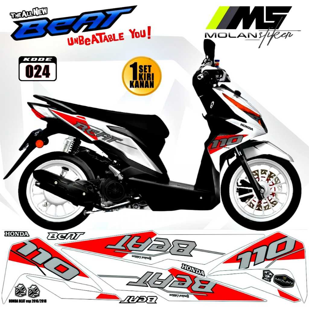 Decal Sticker Striping Variasi Beat Esp 2017-2019/Decal Beat Esp/Striping Beat Esp