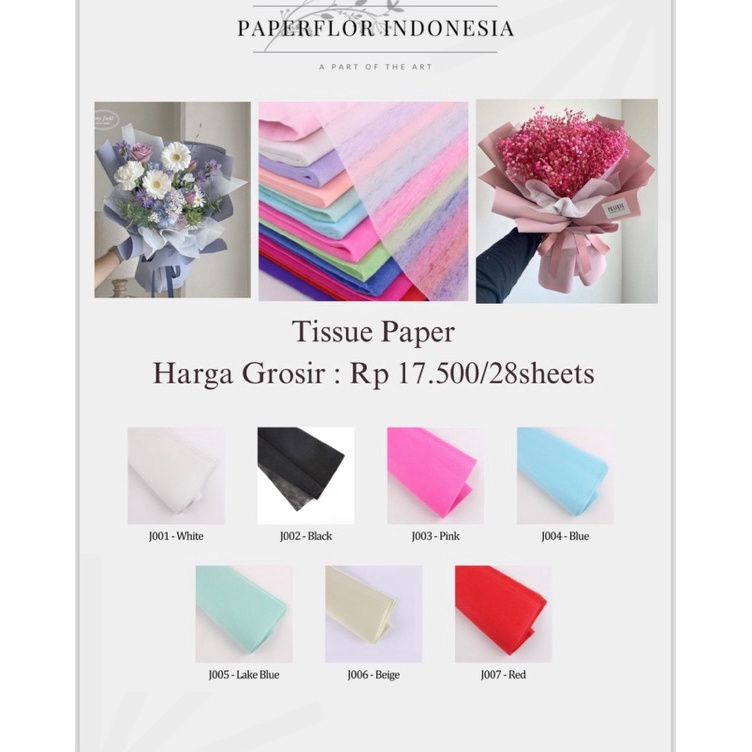 

Pusat Original 28 LEMBAR KERTAS TISSUE TISSUE PAPER KERTAS TISU BOUQUET BUNGA BUKET FLOWER