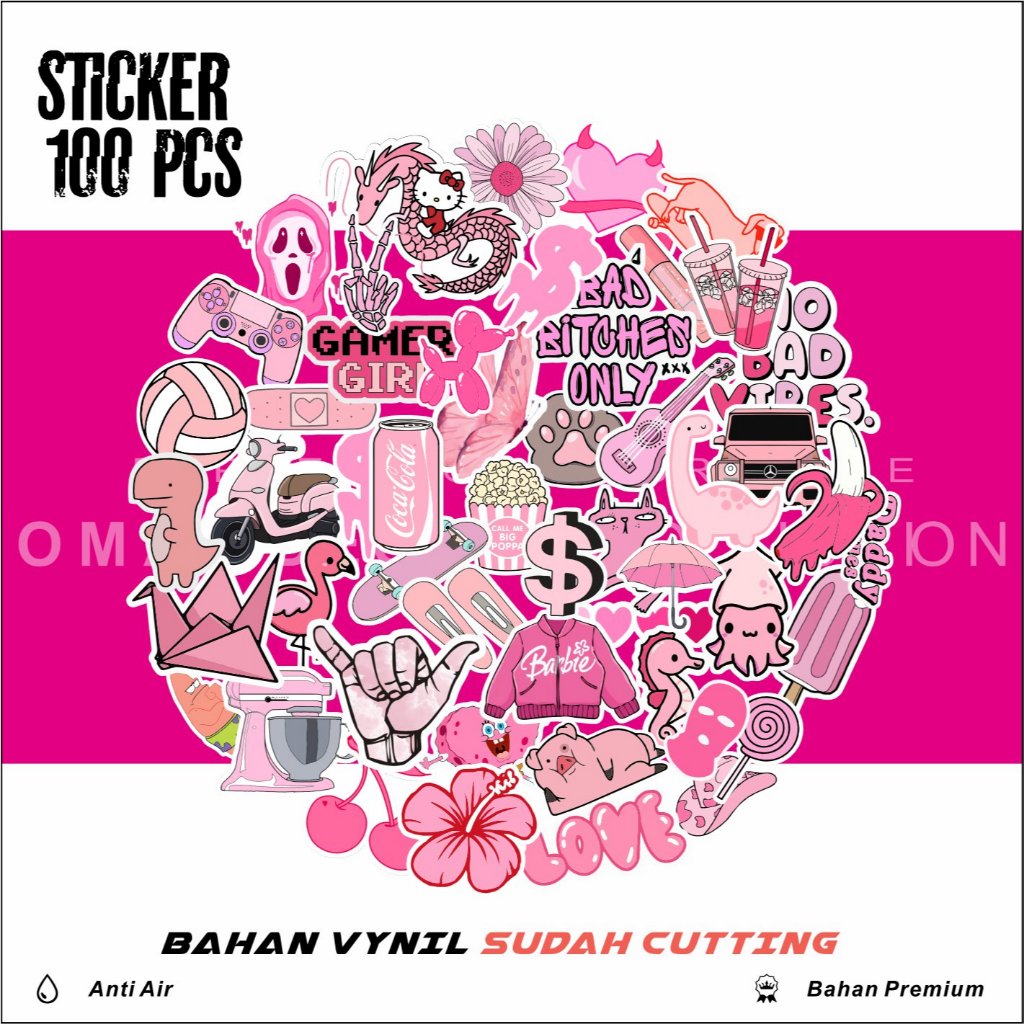 

STICKER PACK HOT PINK | STICKER TUMBLR | STIKER LAPTOP KOPER HELM