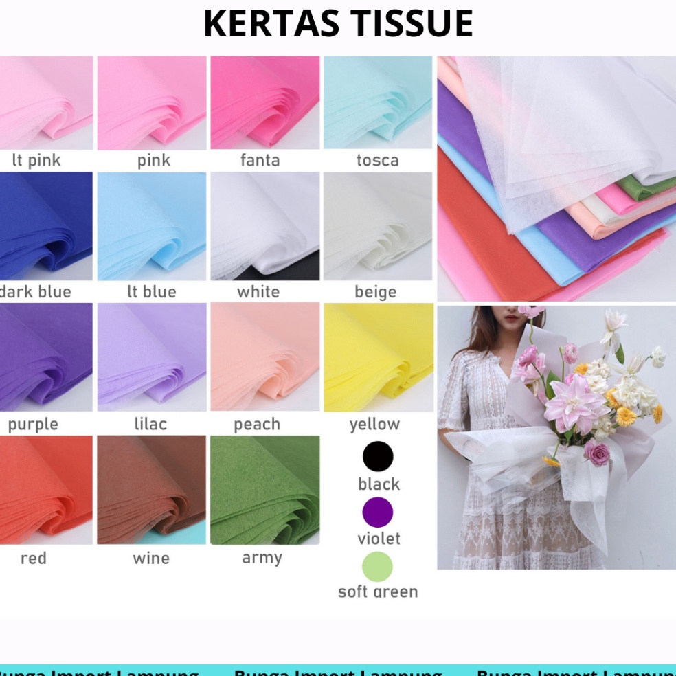

Sekarang Diskon 38 LembarKertas Tissue Buket Cello wrapping