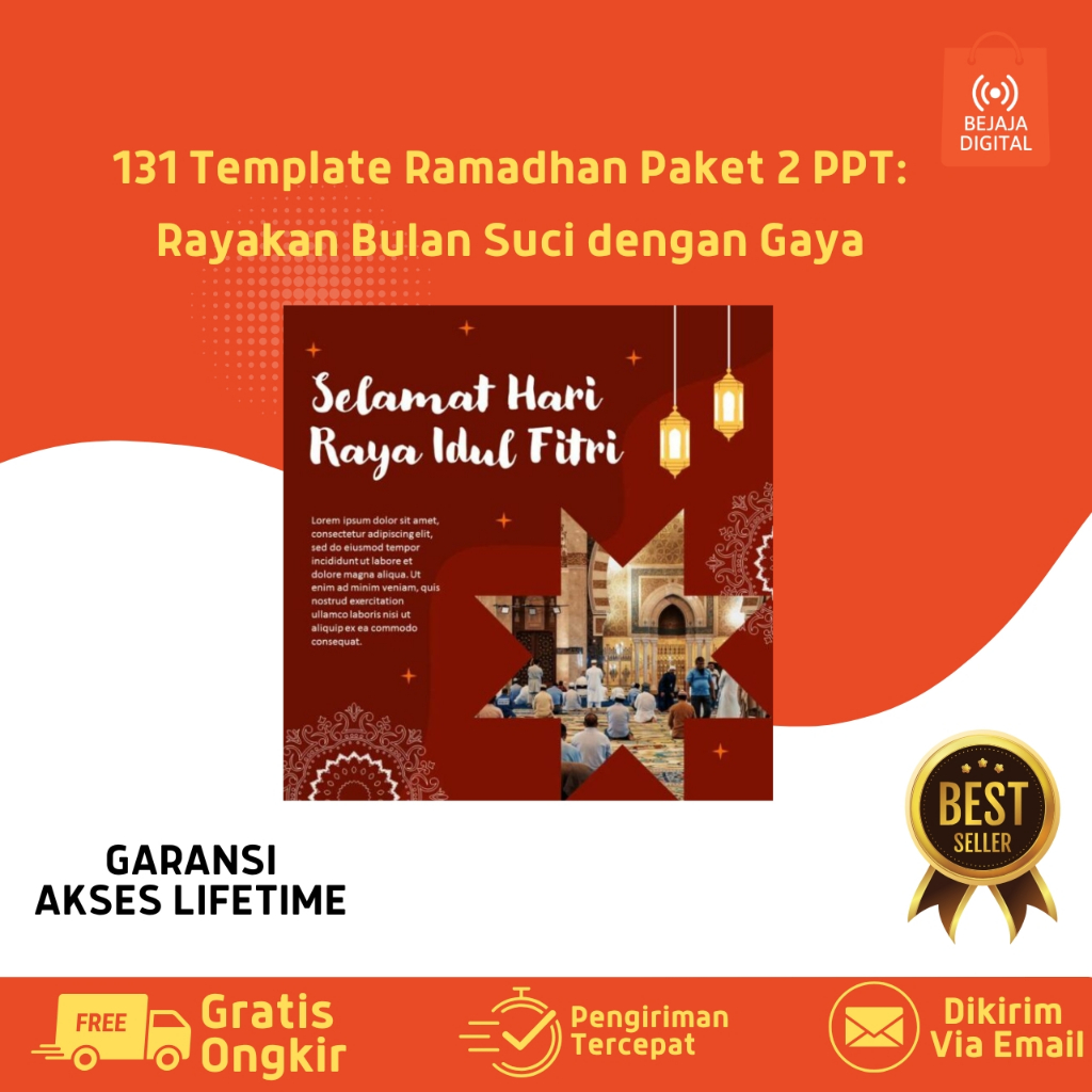 131 Template Ramadhan Paket 2 PPT PowerPoint: Rayakan Bulan Suci dengan Gaya