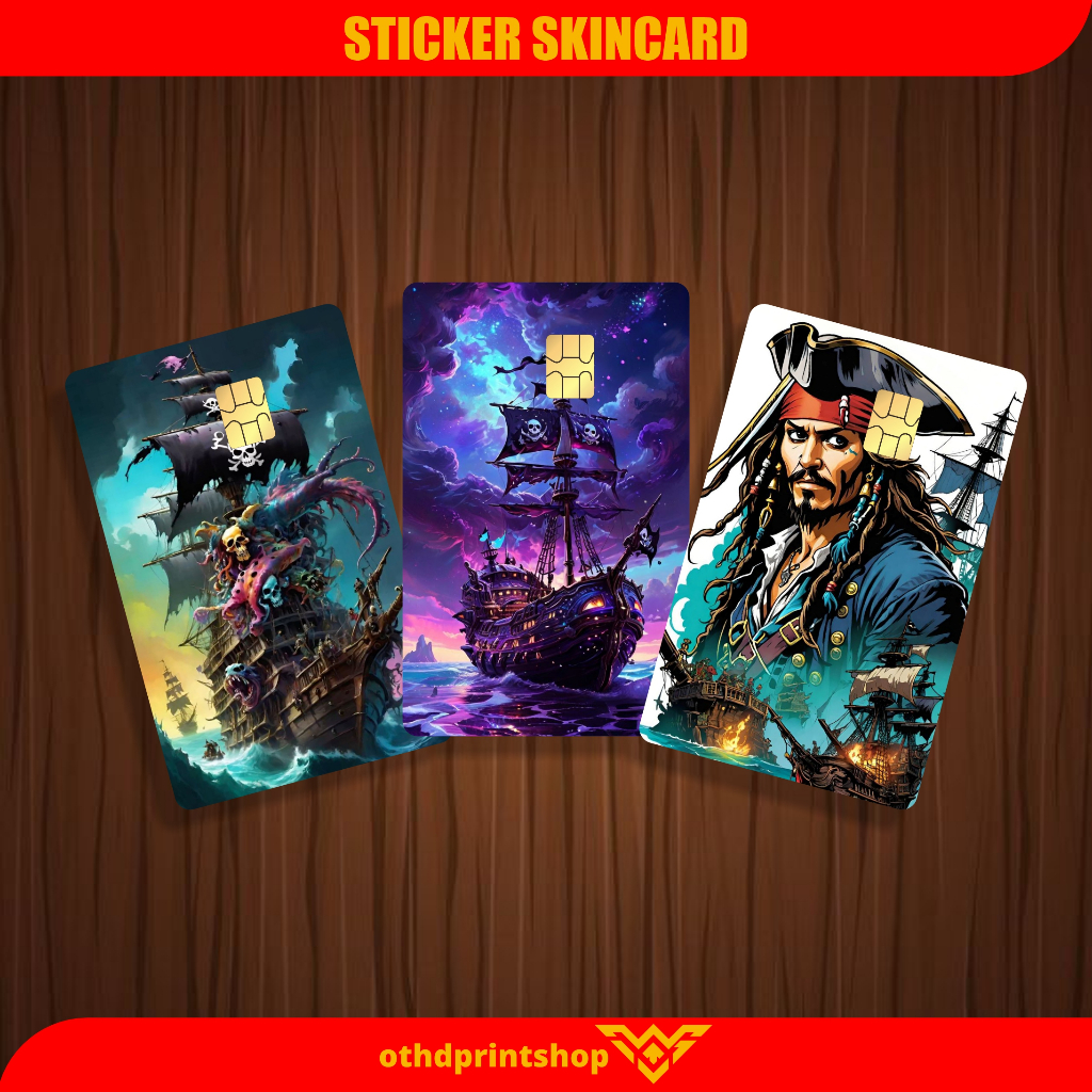 

Stiker ATM Sticker Skincard Stiker ATM Emoney Flazz Stiker pelindung kartu tema jack sparrow