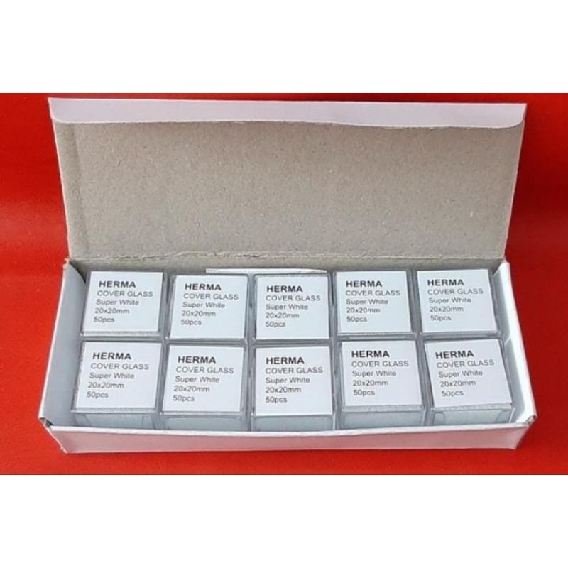 Kaca Penutup HERMA,Cover Glass mikroskop / Deck Glass 20 x 20mm