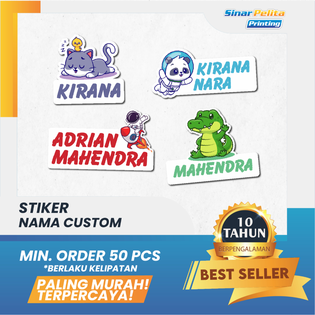 

Stiker Nama Anak | Stiker Label Nama Anak Custom | Stiker Karakter