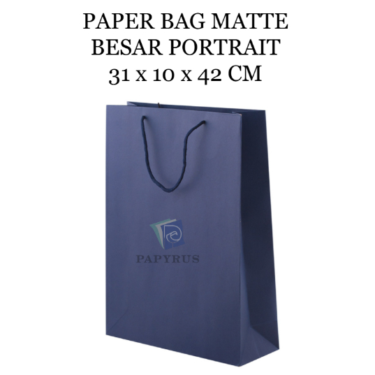 

PAPER BAG POLOS / HAMPERS BAG / GOODIE BAG / SOUVENIR BAG / TAS KADO POLOS / GIFT BAG / PAPER BAG MATTE DOFF BESAR PORTRAIT BIRU DONGKER / NAVY