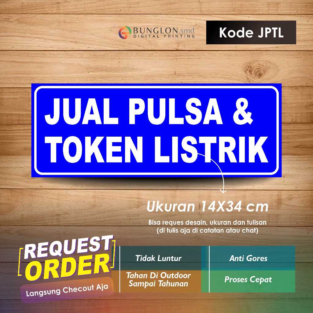 

STIKER JUAL PULSA DAN TOKEN LISTRIK + LAMINASI KODE JPTL BIRU