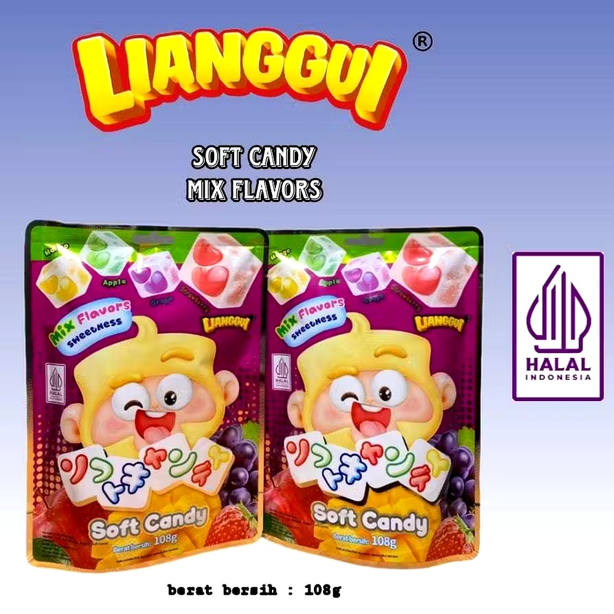 

[HALAL] LIANGGUI PERMEN LUNAK VIRAL ANEKA RASA BUAH SOFT CANDY MIX 108 GR