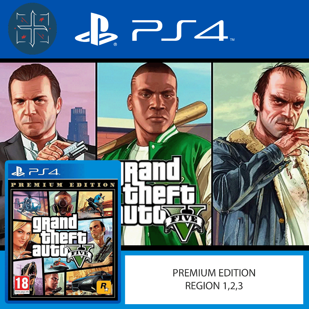 BARU BD Kaset PS4 GTA V Premium Online Edition  Region 1/2/3 | Bluraydisk Original & Lengkap (GTA / 