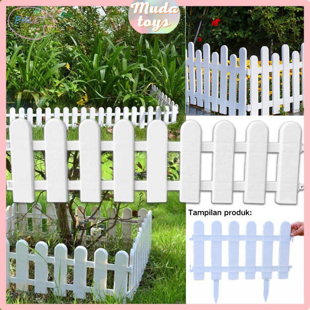 Muds Toys Pagar Rumah/Pagar Plastik Taman/Pagar Taman Pvc Dekorasi Natal DIY Dalam Ruangan Outdoor