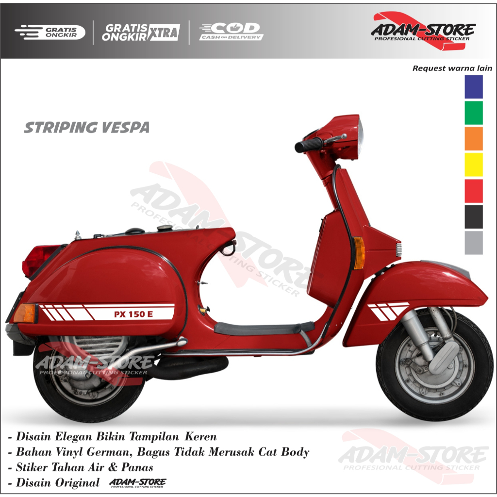 VSA2 Sticker motor vespa px / stiker list tepong vespa px stiker cutting stiker motor vespa