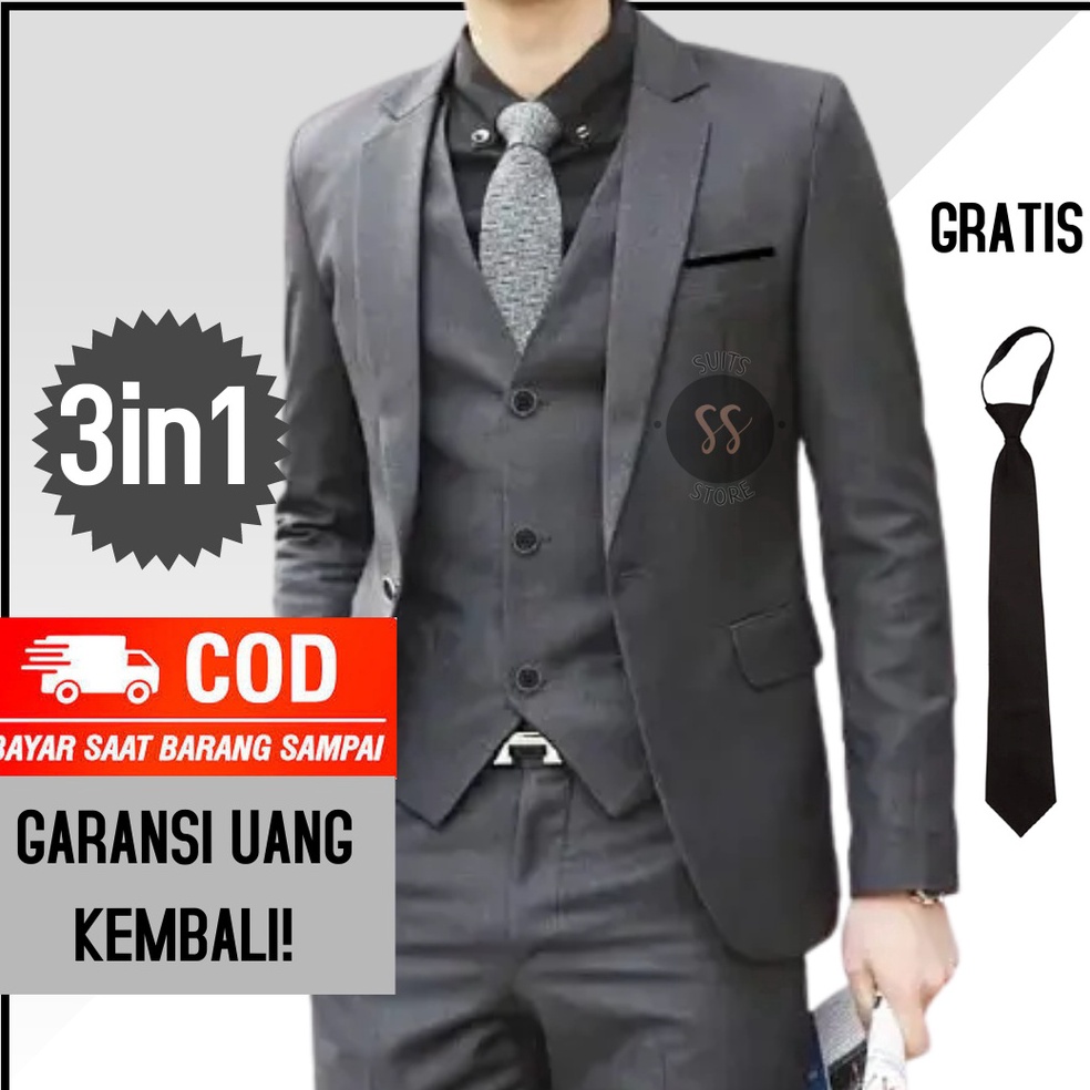 KODE H86C SETELAN JAS PRIA 3in1SETELAN JAS ROMPI CELANA FORMAL PRIASETELAN JAS NIKAHSETELAN BLAZER S