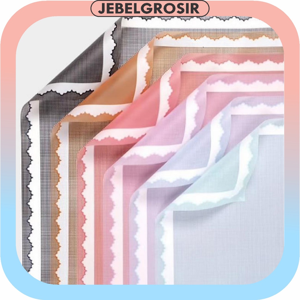 

20 Lembar Kertas Bunga Buket Cellophane Warna Motif Brokat Renda Flower Wrapping KB6033