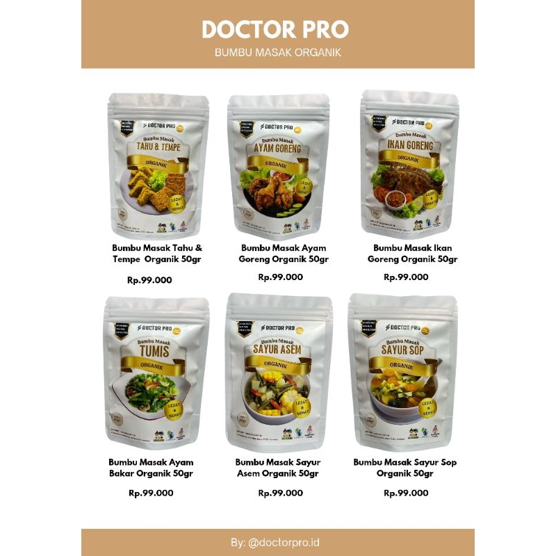 

Doctor Pro - Bumbu Masak Organik Premium - Tanpa Gula | Bumbu Pilihan Sehat