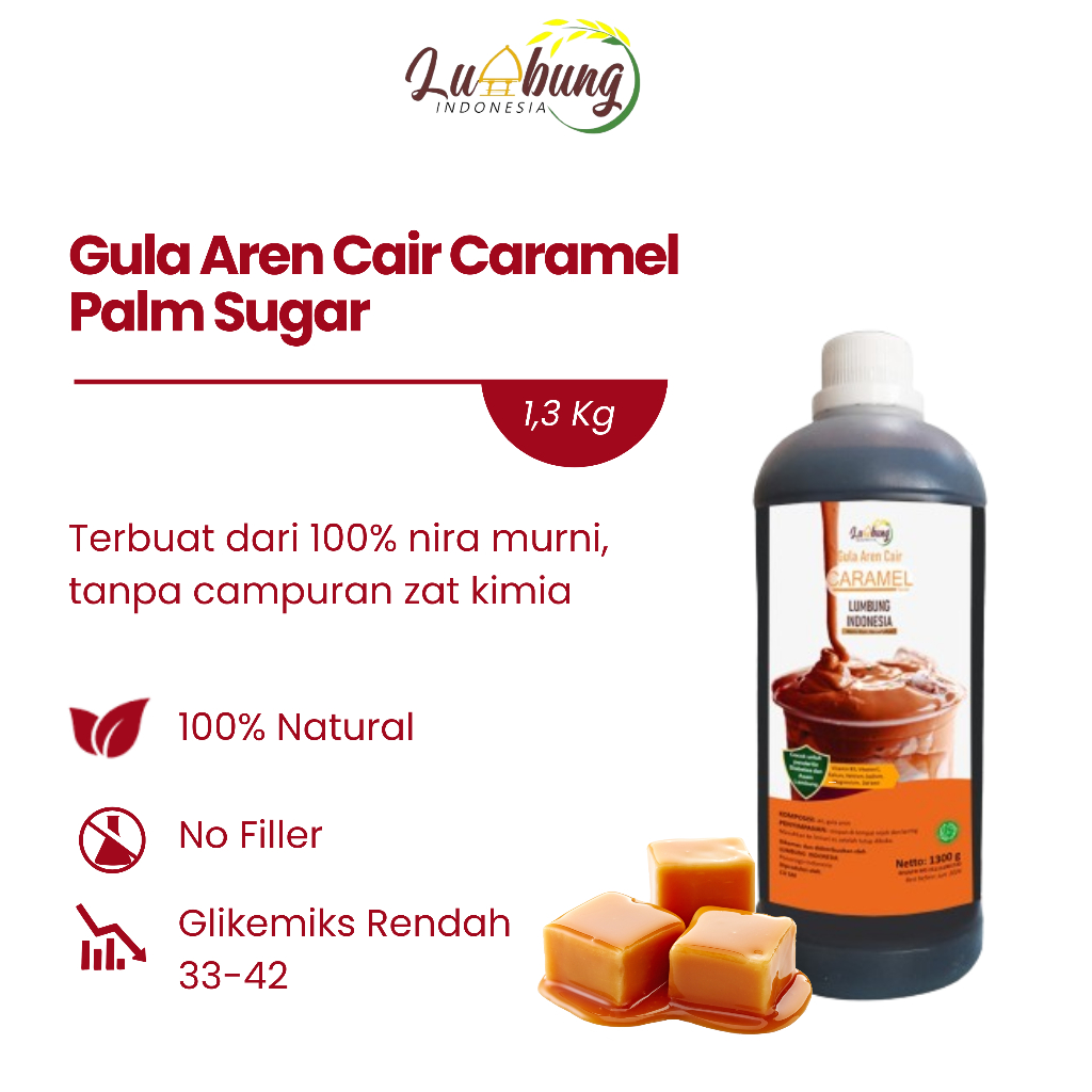 

Gula Aren 33 Caramel Premium Brown Sugar Asli Organik 1,3 kg