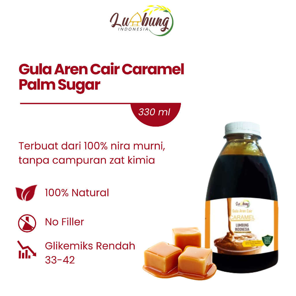 

Gula Aren 33 Caramel Premium Brown Sugar Asli Organik 330 ml