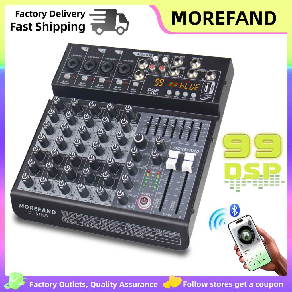 MIXER AUDIO DJ6/DJ8 Audio mixer 4 channel DJ8/CS8/ USB/MP3 saluran 8 mendukung penyesuaian mobil 12V