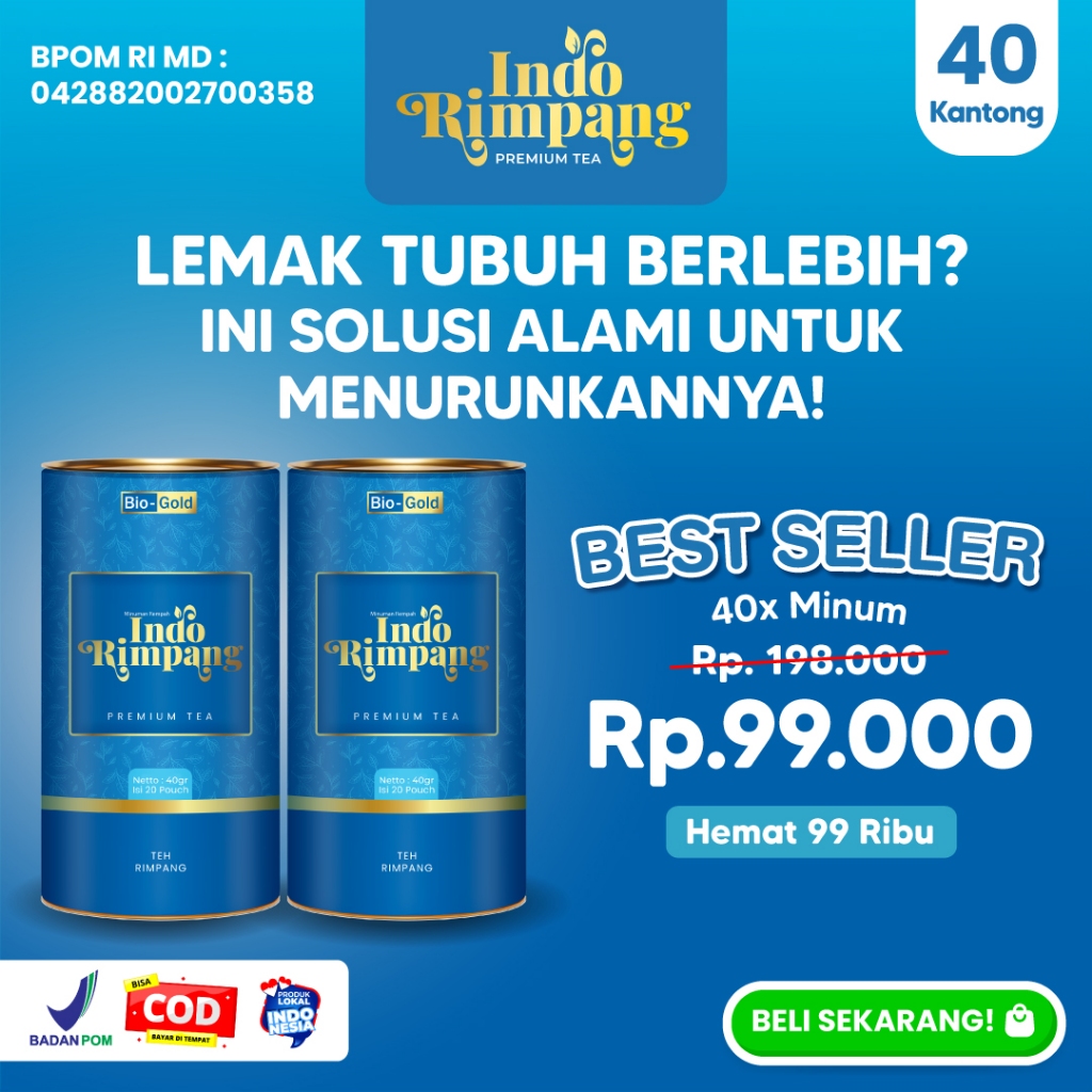 

Bundling 2 Pcs Minuman Rempah Indo Rimpang Premium Teh 100% Alami - Teh Celup Herbal Menurunkan BB Melancarkan Haid Promil Bpom