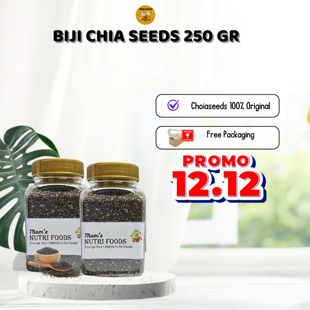 

Chia seed Untuk Diet Toples Medium 250 gram / Organic Black Chia Seed By MOM'S HONEY