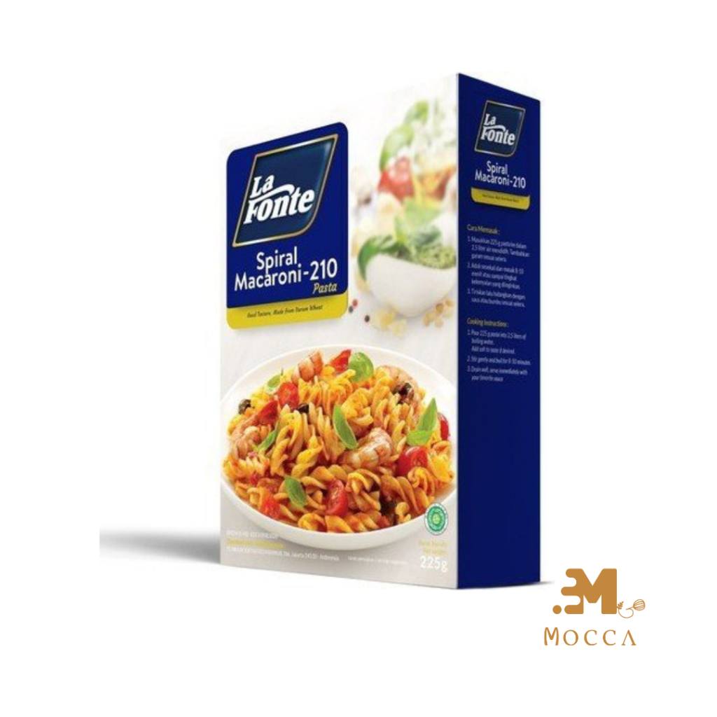 

LA FONTE SPIRAL MACARONI-210 225GR (Good Texture, Made From Durum Wheat)