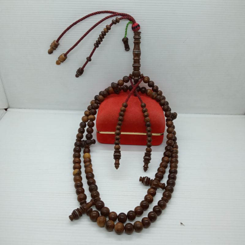 tasbih tijani kayu kelor emas bulat A485