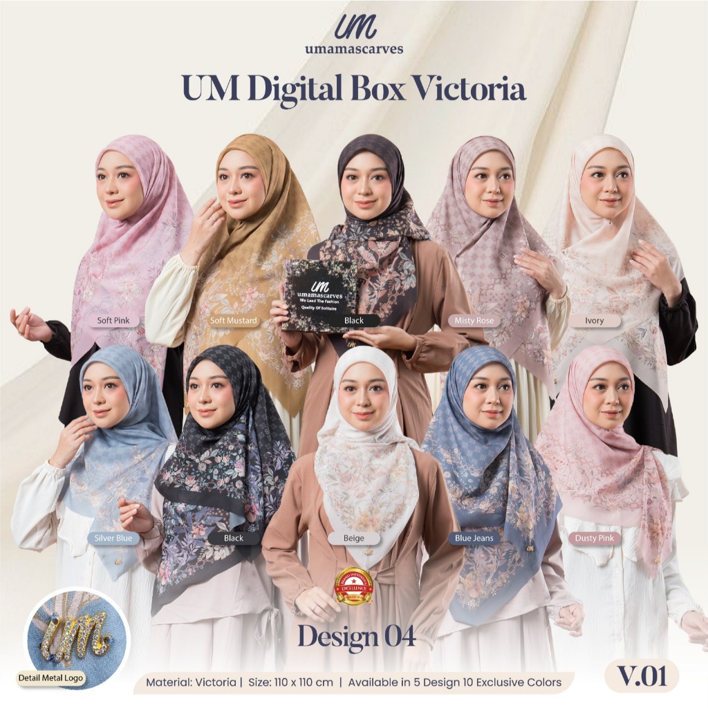 [ORI] READYSTOCK- BOX UMAMA SCARVES FREE KARTU UCAPAN/KERUDUNG SEGIEMPAT VOAL DIGITAL MOTIF/HIJAB SE