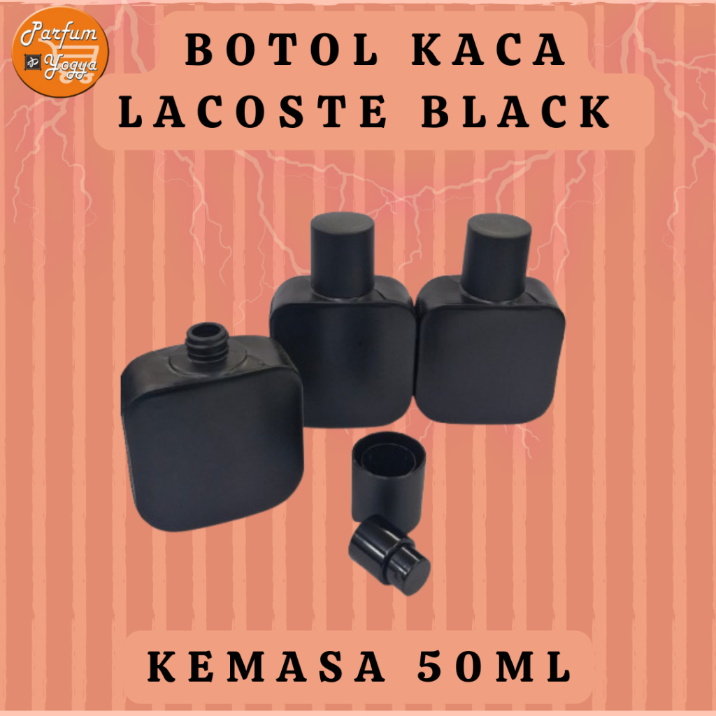 BOTOL PARFUM SPRAY DRAT LACOSTE BLACK 50 ML | BOTOL KACA