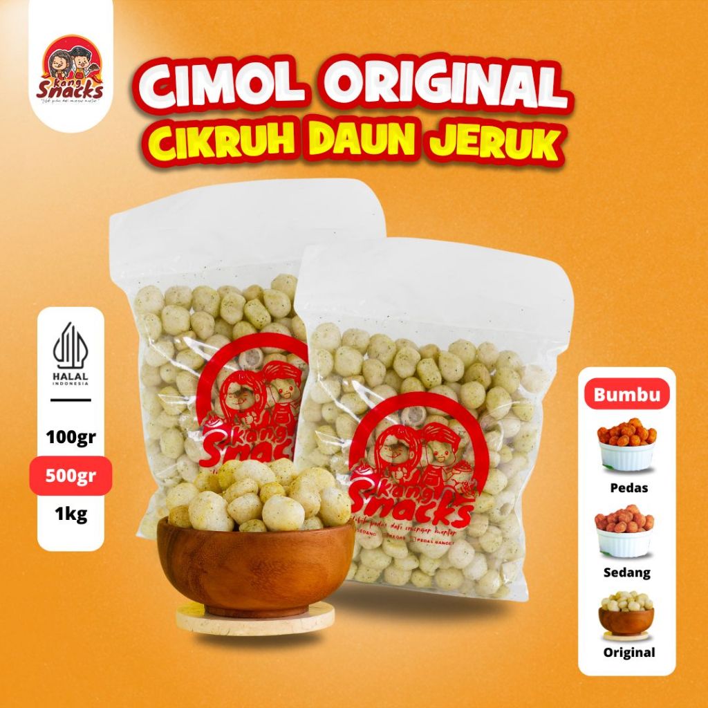 

KANGSNACKS Cimol Kering Original Daun Jeruk 100Gr-1Kg Cemilan Makanan Jajanan Jajan Snack Pedas