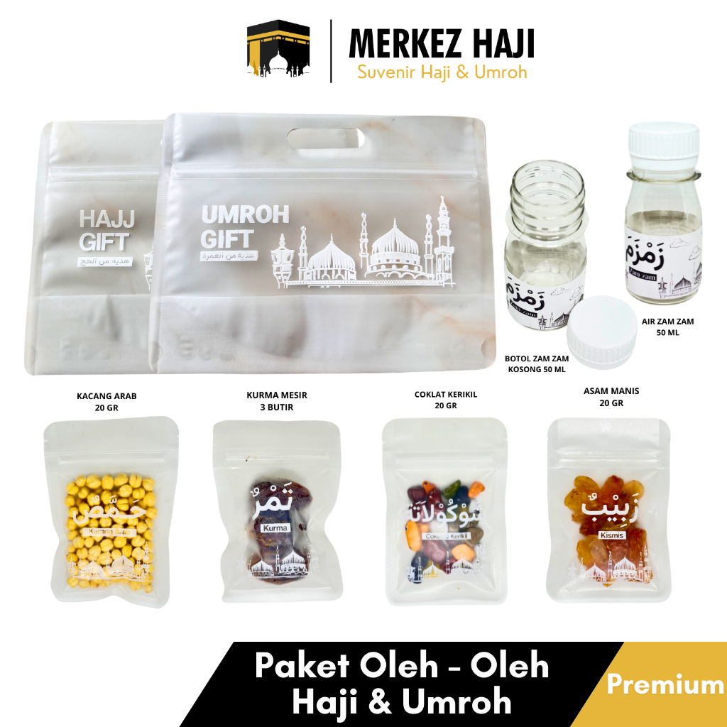 

Paket Oleh Oleh Haji dan Umroh Premium Pouch Matte Lengkap Grosir Unik | Zamzam Coklat Kerikil Arab