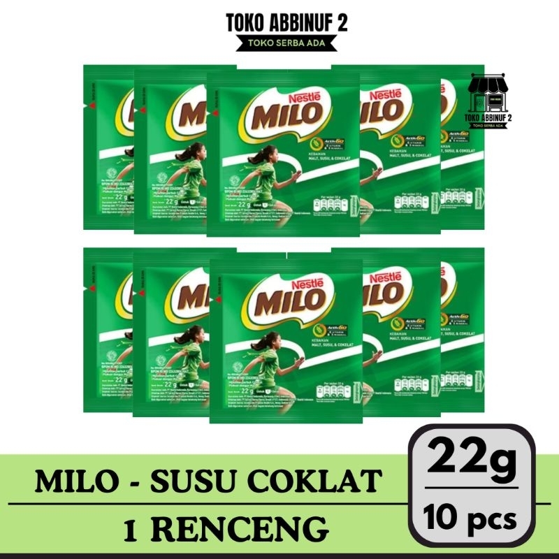 

10 PCS - MILO ACTIVE GO SUSU COKLAT SACHET @22g 1 RENCENG