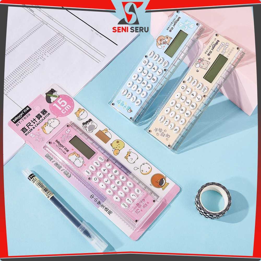 

Kalkulator 8 Digit Karakter 2IN1 Mini Portable / Perlengkapan Sekolah Anak Kalkulator Penggaris 15cm Multifungsi / Set Ruler Calculator Seni Seru A65