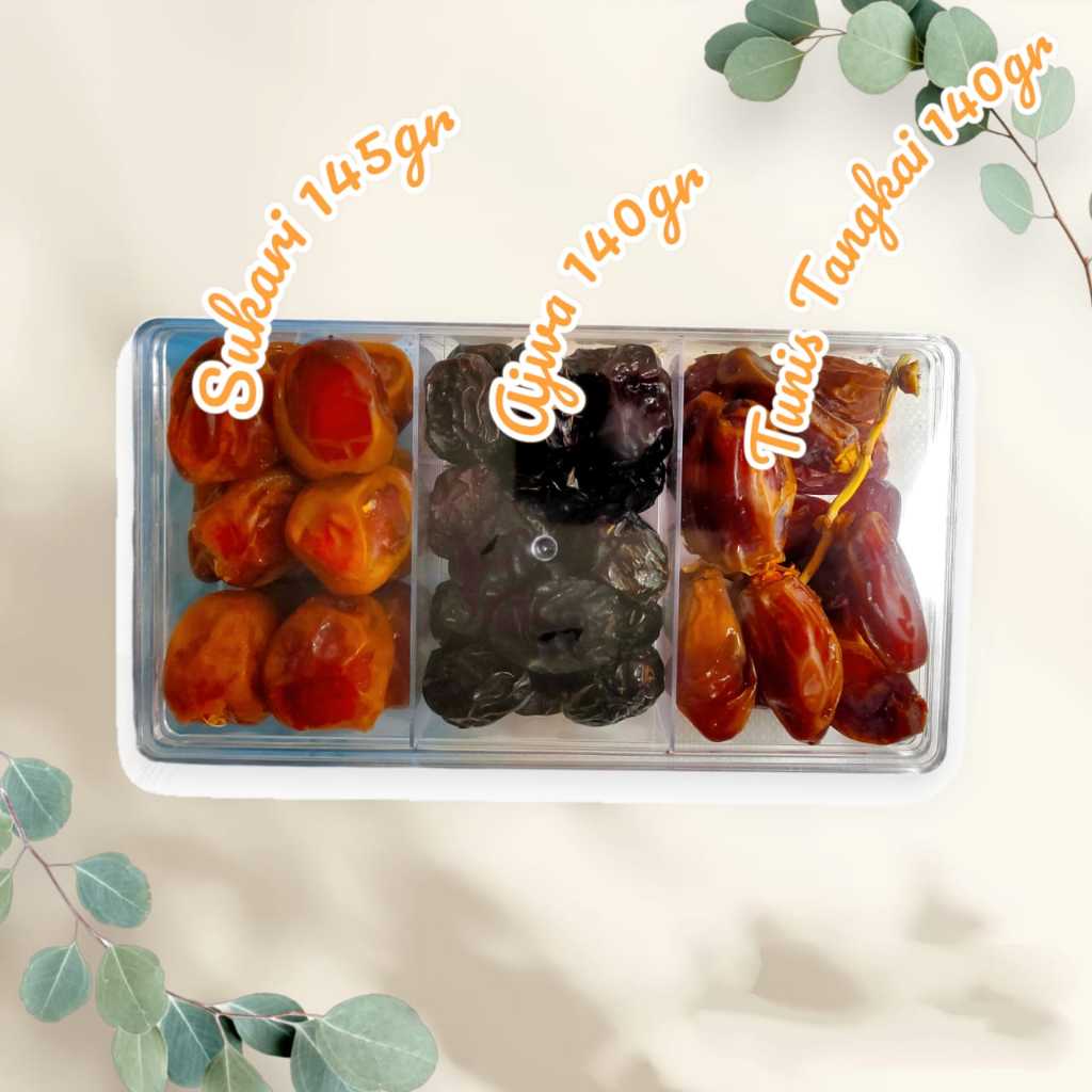 

Paket Hampers/Oleh-Oleh Haji/Umroh Al-Bait Gift C | Toples Sekat 3 | Kurma