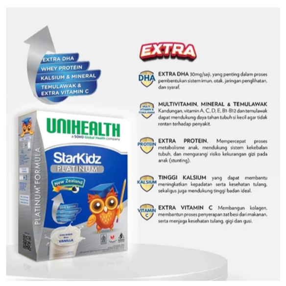 

Susu Starkidz Platinum Unihealth Paling komplit Extra DHA kalsium temulawak Extra vitamin