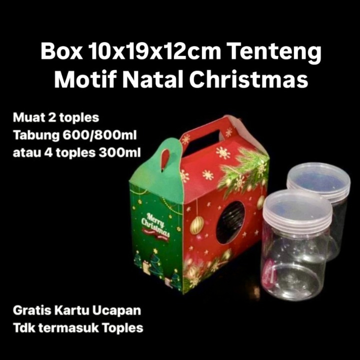 

Kardus Box Untuk 2 Toples Tabung 600ml Box Ukuran 10x19x12cm Tenteng Motif Natal Christmas Murah Tebal Berkualitas