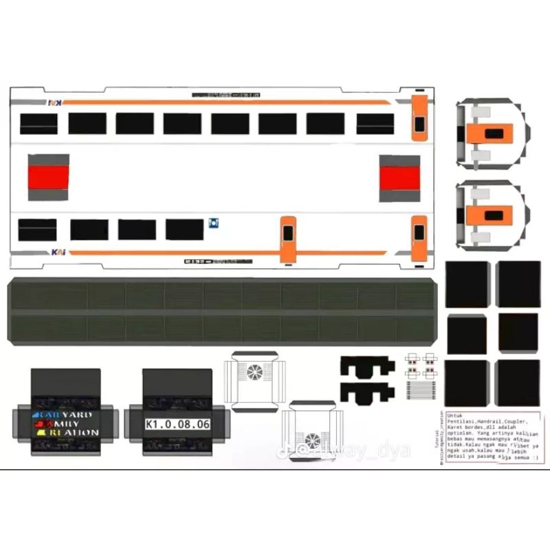 Papercraft gerbong kereta api