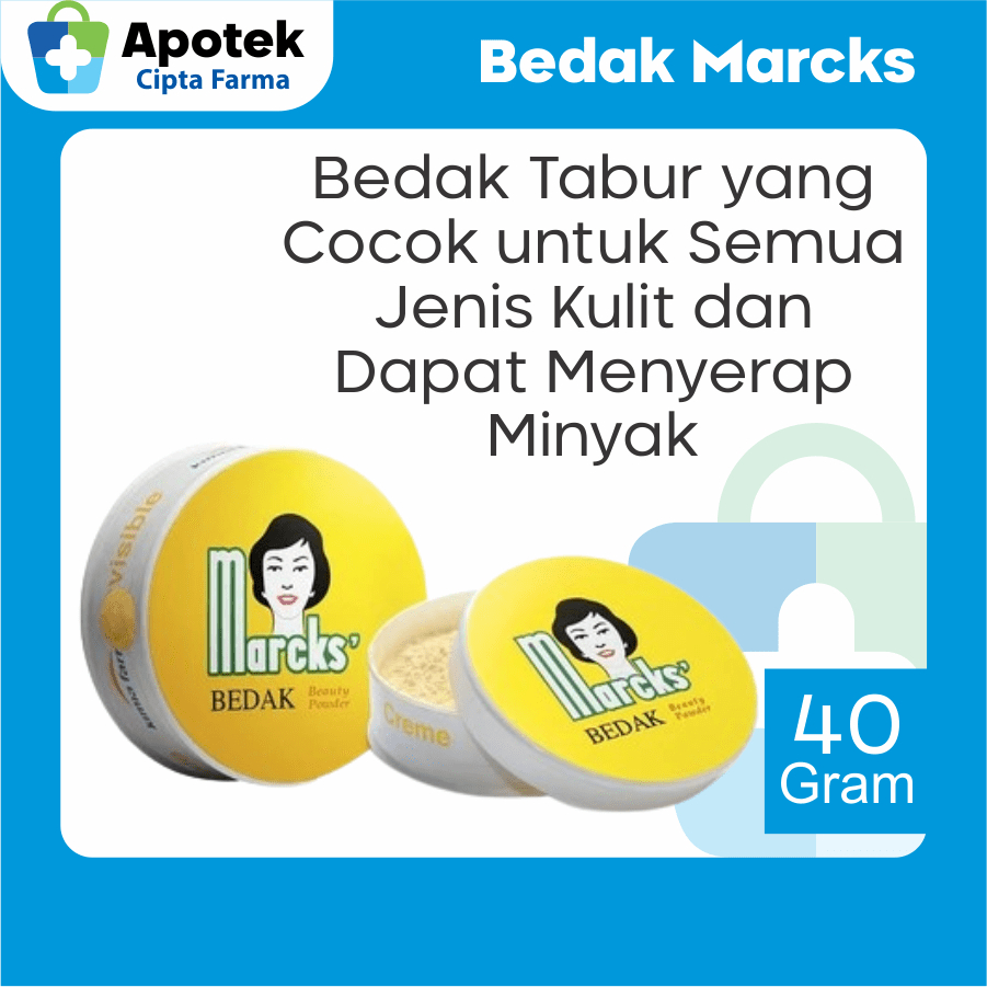 Bedak Marcks Marck Tabur Creme Ori Zinc Oxide Titanium Dioxide Fragrance Iron Oxide Oil Control Powd