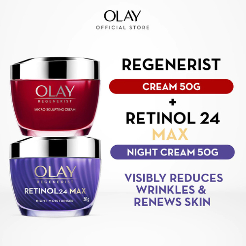 Olay Regenerist Niacinamide Day Cream Skincare Antiaging 50g + Olay Regenerist Retinol 24 MAX Night 