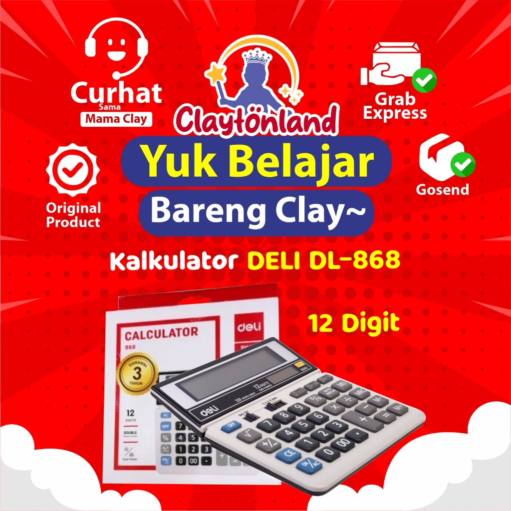 

Kalkulator DELI DL-868 Kalkulator dagang 12 digit