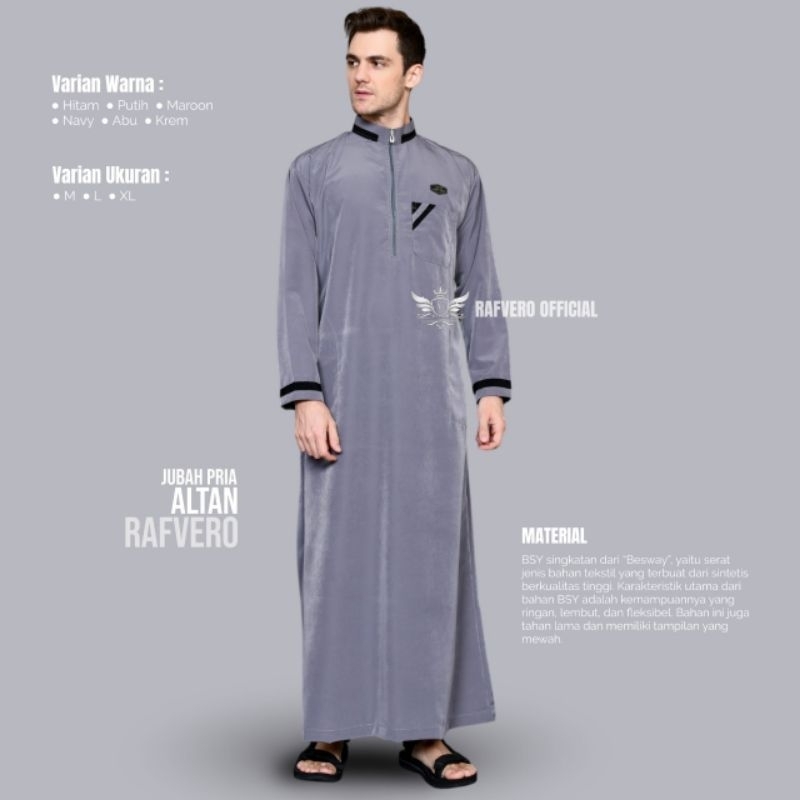 Baju Muslim Al Habsyi | Jubah Pria Polos Lengan Panjang | Gamis Cowok Ala Arabian Bahan Toyobo | Jub