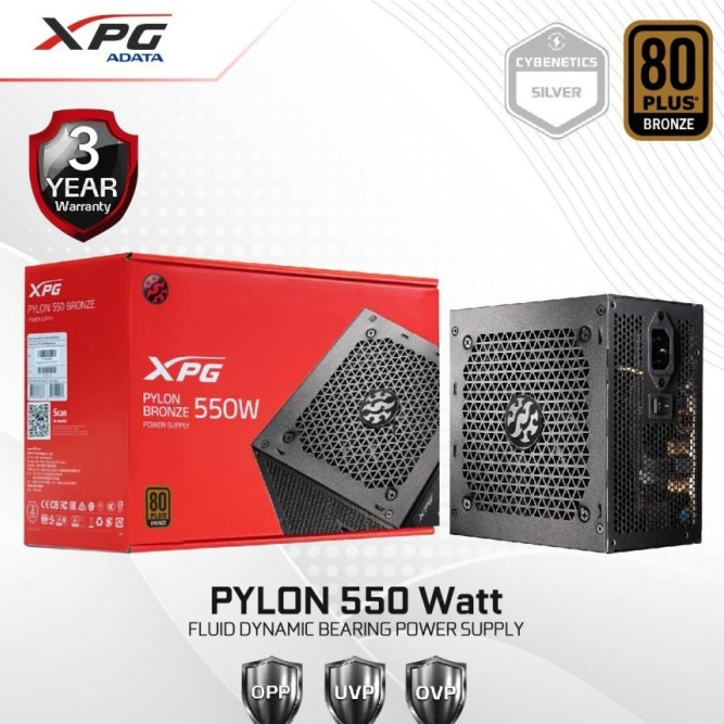 ADATA PYLON 550 - PSU 550W 80+ BRONZE - PYLON550B-BKCEU