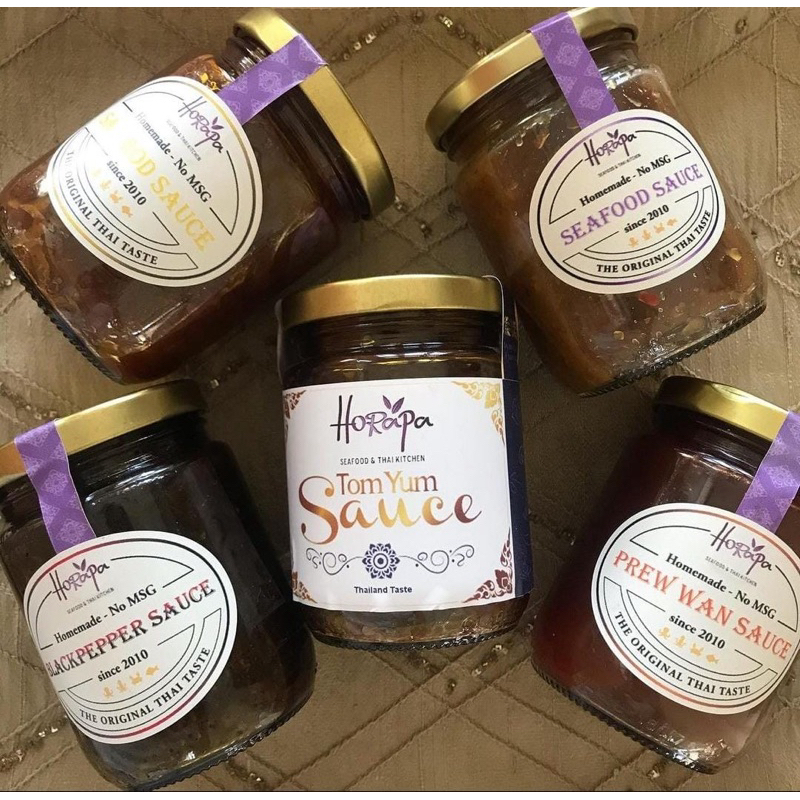 

sauce Thailand (Tomyum, blackpaper, seafood, prew wan sauce, sam rod sauce) 250ml