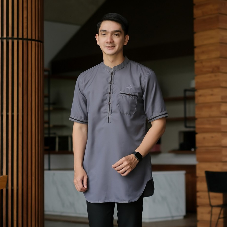 promo terbaru baju koko qurta dewasa muslim gamis pria kurta pakistan lengan 3/4