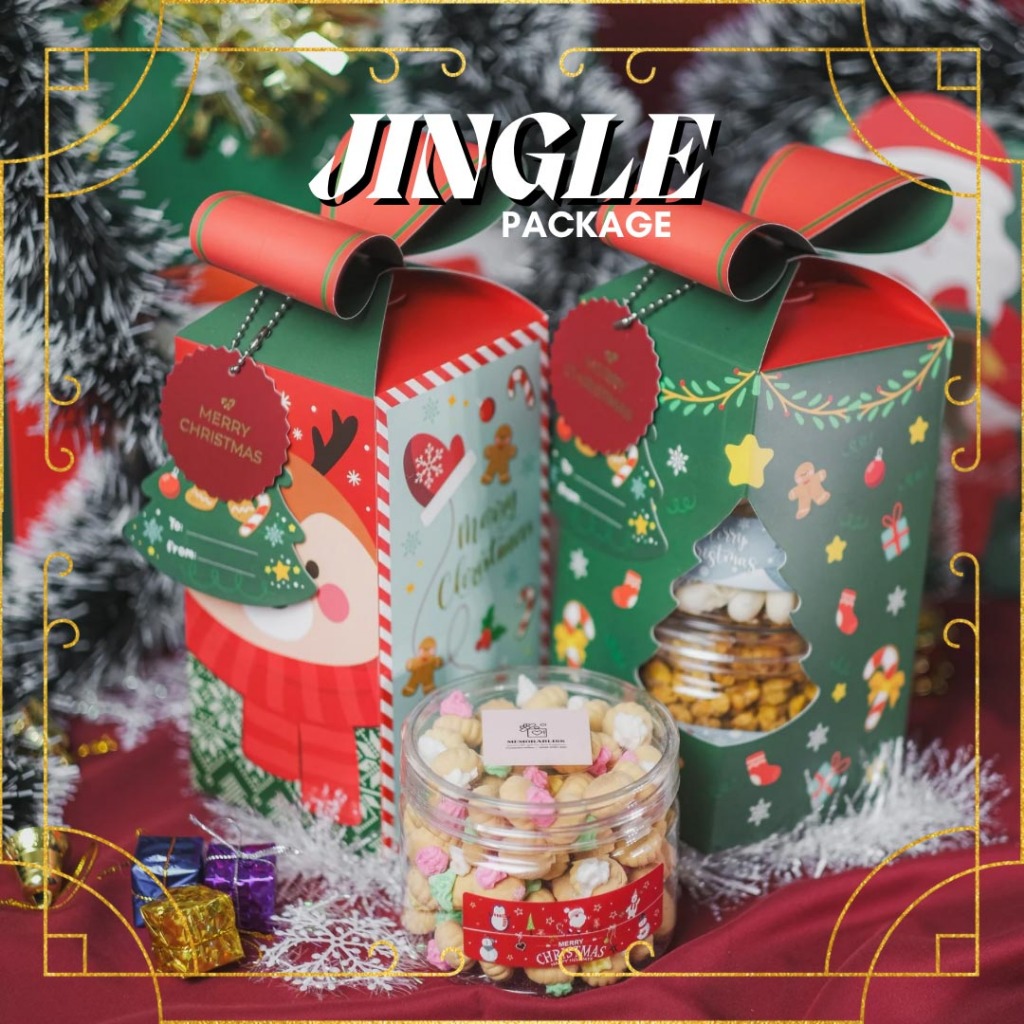 

READY STOCK Hampers Natal Premium JINGLE [Isi 2 toples] FREE HANGTAG, CARD / Christmas Hampers / Hampers Snack / Kue kering Hamper