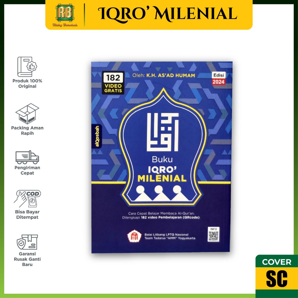 iqra milenial jilid 1 6, iqro milenial alqosbah, iqro milenial 6 jilid, iqro milenial hard cover, iq