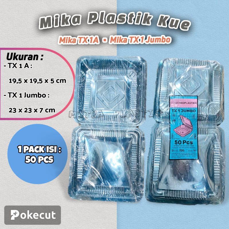(50 pcs) Mika Plastik Kue / Mika Makanan / Mika TX 1A / Mika TX 1 Jumbo