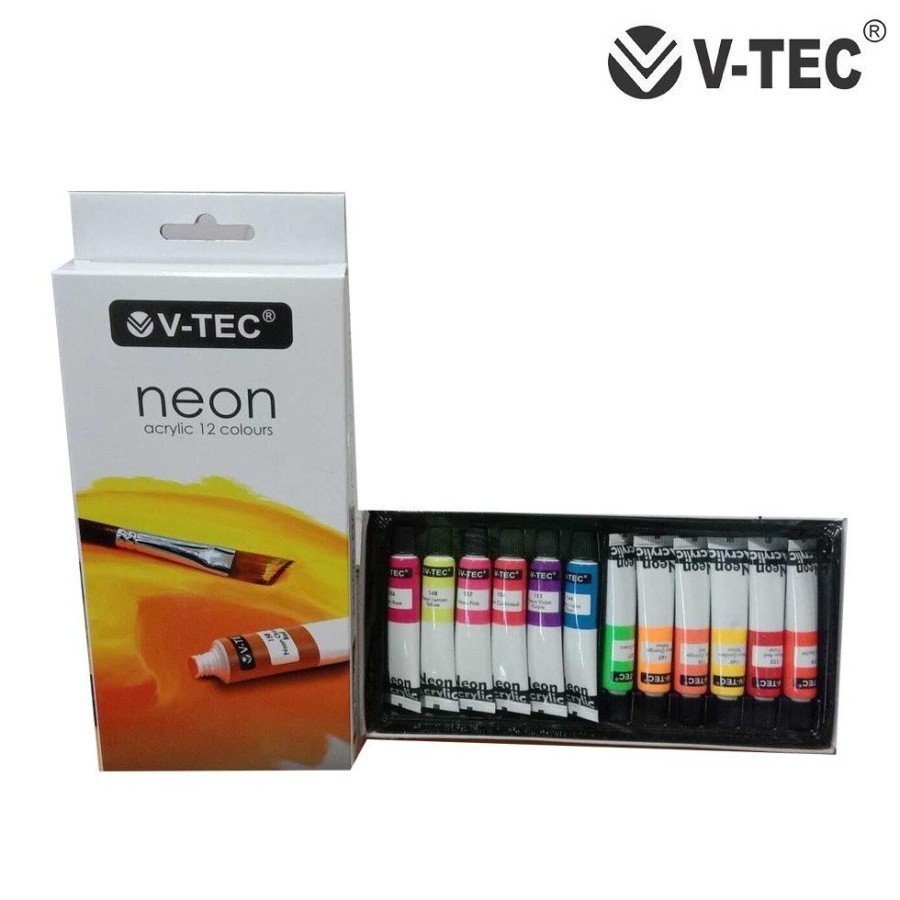 

RK Cat Acrylic Pastel Colour / Neon Colour / Metallic Colour VTEC Cat Akrilik 12 Warna 6ml V-Tec