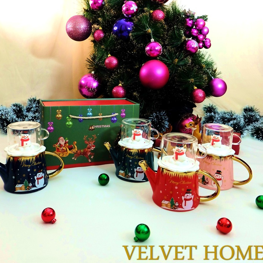 Rudolph 2in1 SET Hampers Natal tea pot rusa kado parcel Christmas gift gelas hadiah santa claus rein